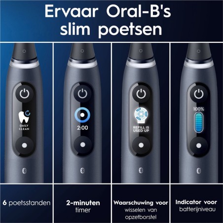 Oral-B iO Series 8n DUO Electric Toothbrush - Sleek Black & Purple Design for Ultimate Oral Care